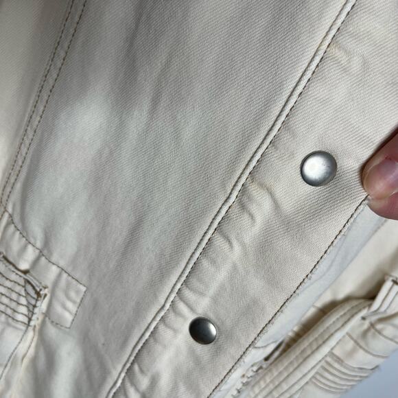 Free People We The Free Etta Sherpa Vest Womens Large Cream Belted Oversized - Picture 15 of 15